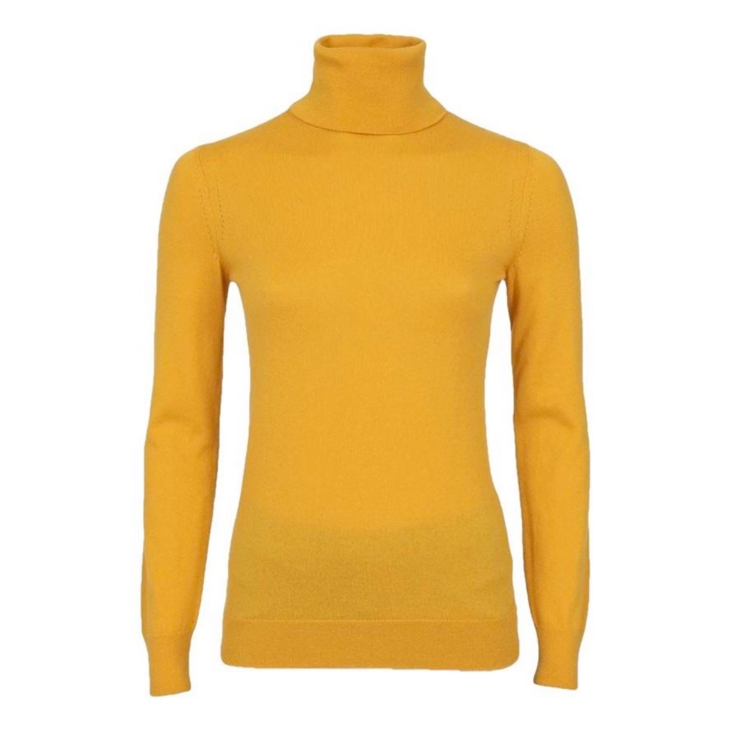 Polo Ralph Lauren Women's Casmir 100% Yellow Turtleneck Sweater
